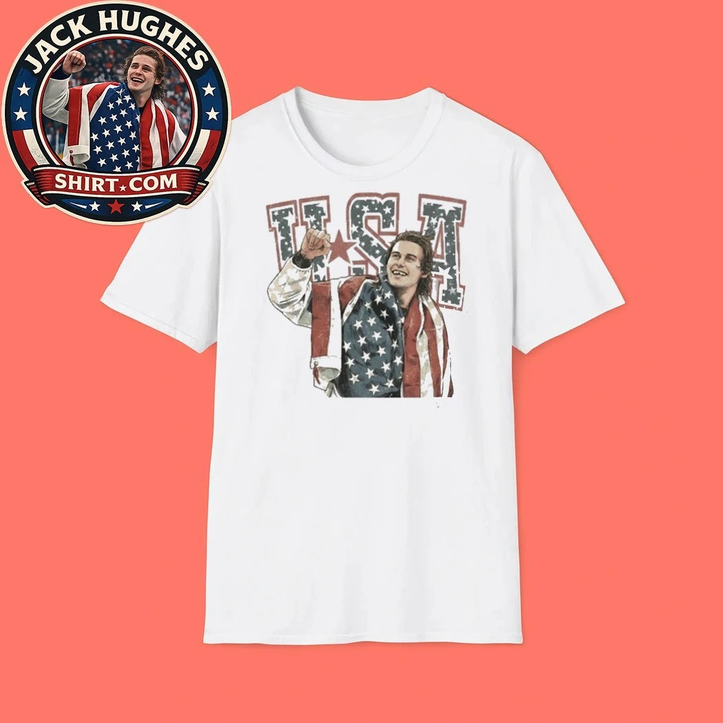 Jack Hughes Usa Gold Hockey 2026 Hoodie Shirt