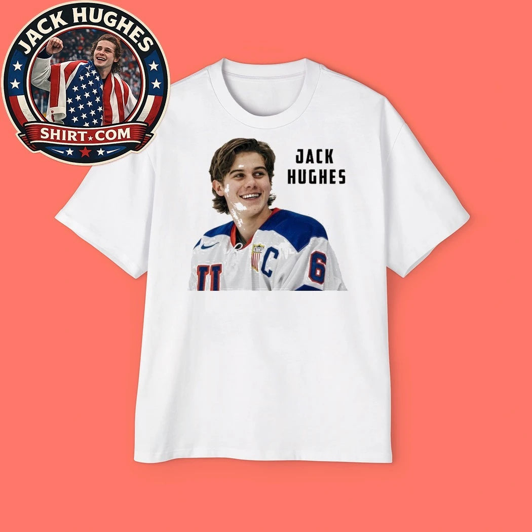Jack Hughes Usa Gold Hockey Graphic T-Shirt