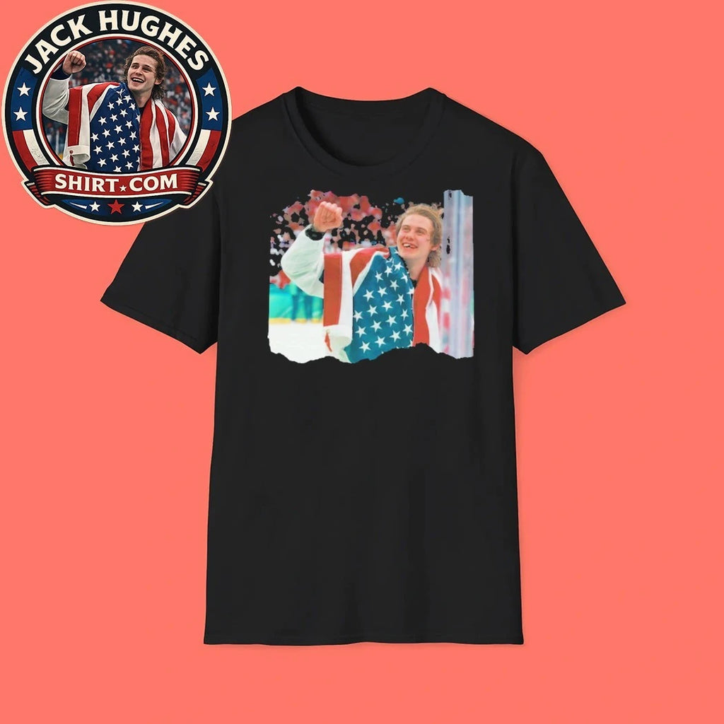 Jack Hughes Usa Gold Hockey Team USA Inspired Retro Tee Shirt