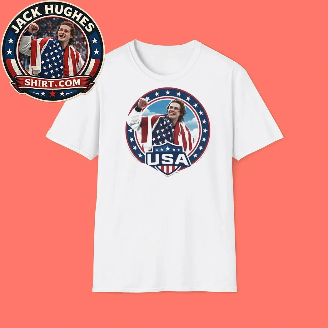 Jack Hughes Usa Hockey Fan Graphic T-Shirt
