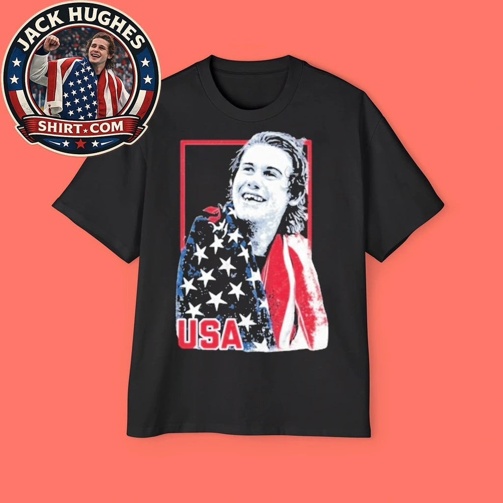 Jack Hughes Usa Olympic Gold Hockey 2026 Shirt
