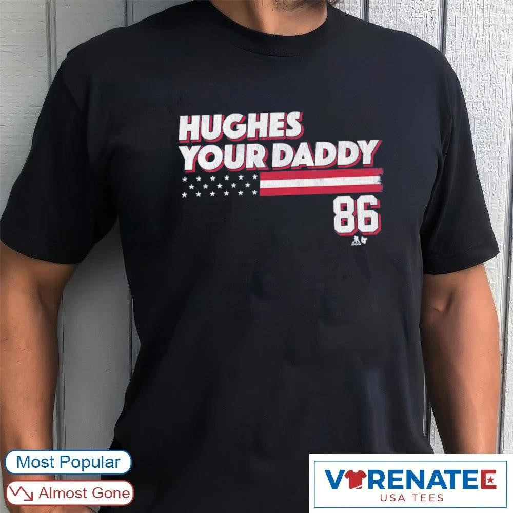 Jack Hughes Your Daddy 86 Stars and Stripes USA Hockey shirt