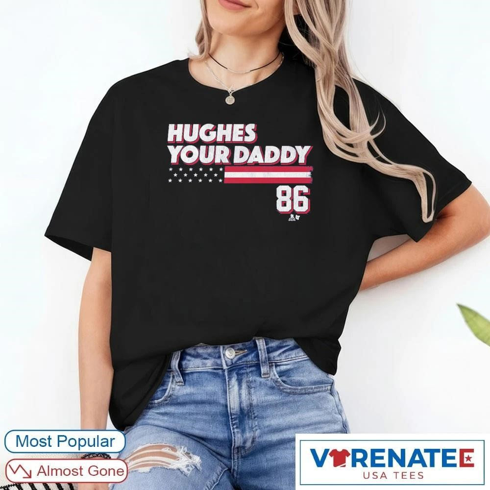 Jack Hughes Your Daddy 86 Stars and Stripes USA Hockey shirt