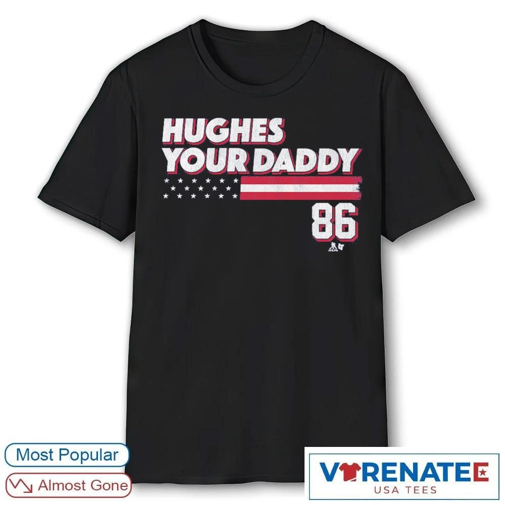 Jack Hughes Your Daddy 86 Stars and Stripes USA Hockey shirt