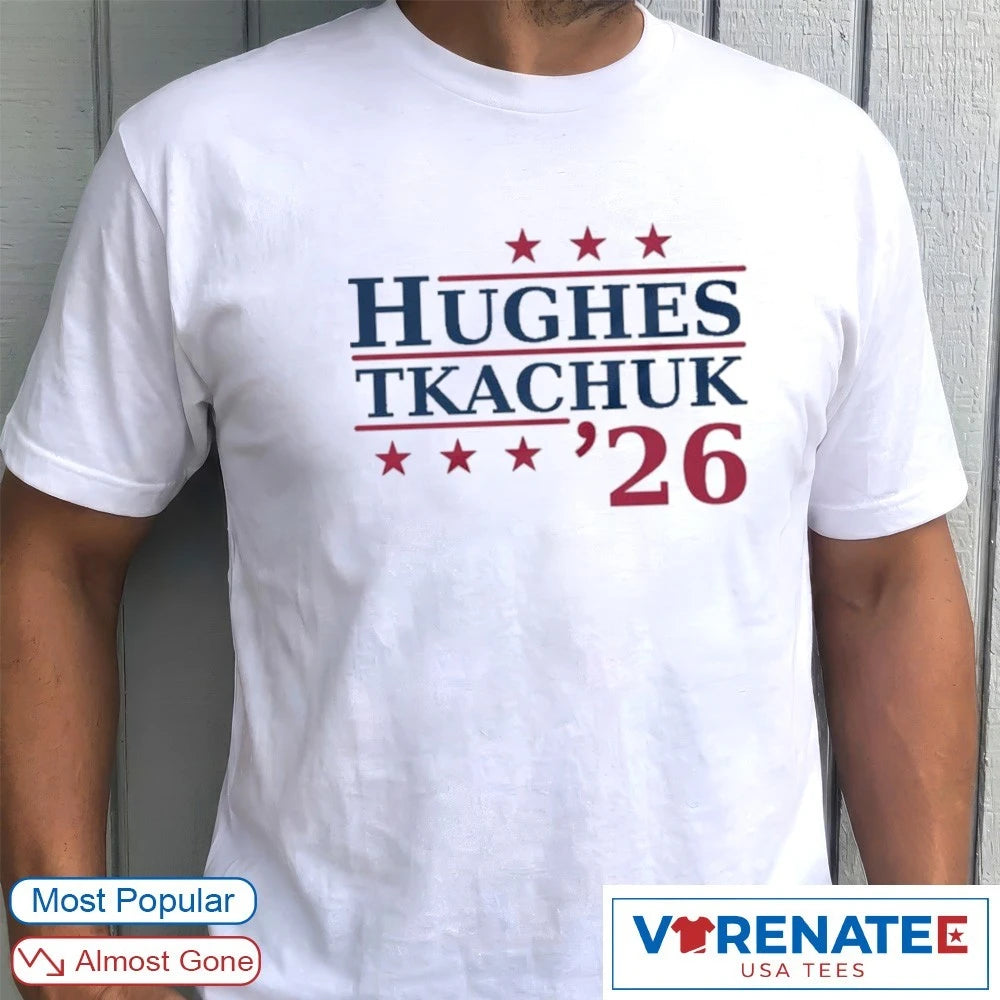 Jack Hughes and Matthew Tkachuk 26′ Gold Medal Campaign shirt