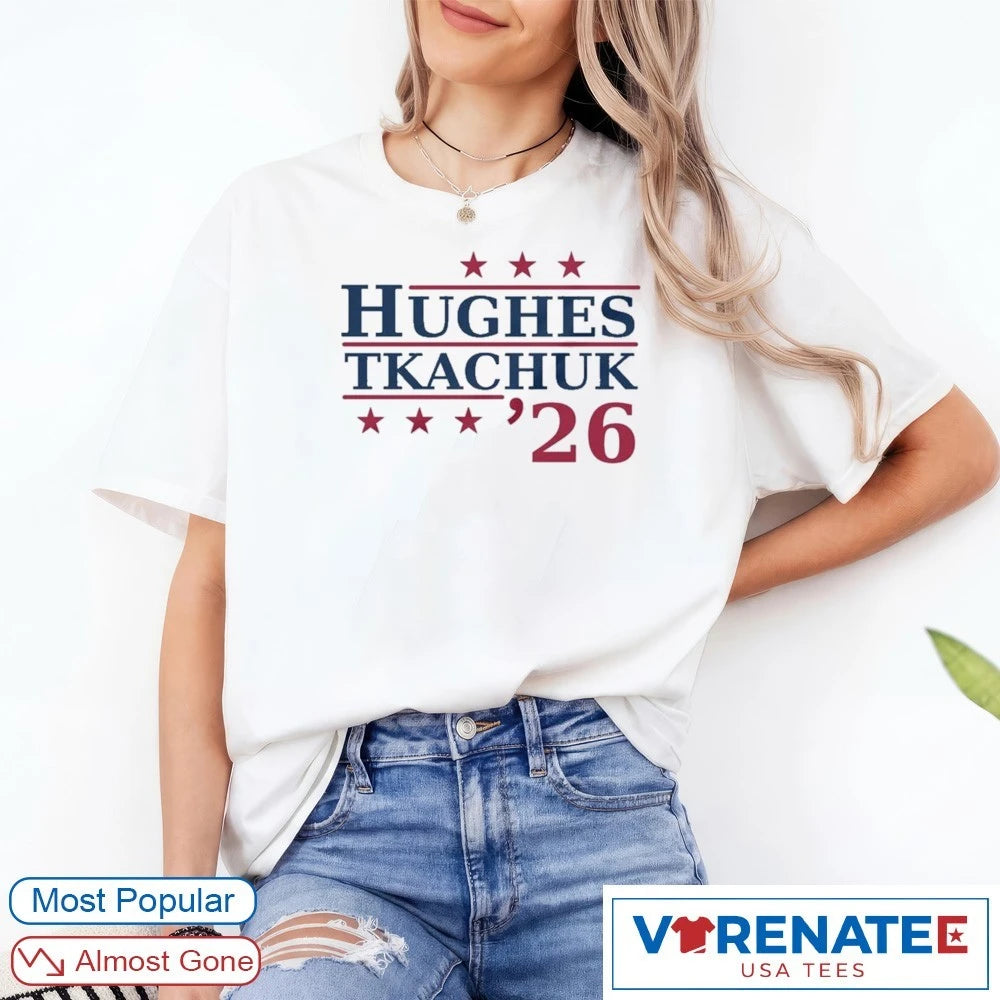 Jack Hughes and Matthew Tkachuk 26′ Gold Medal Campaign shirt