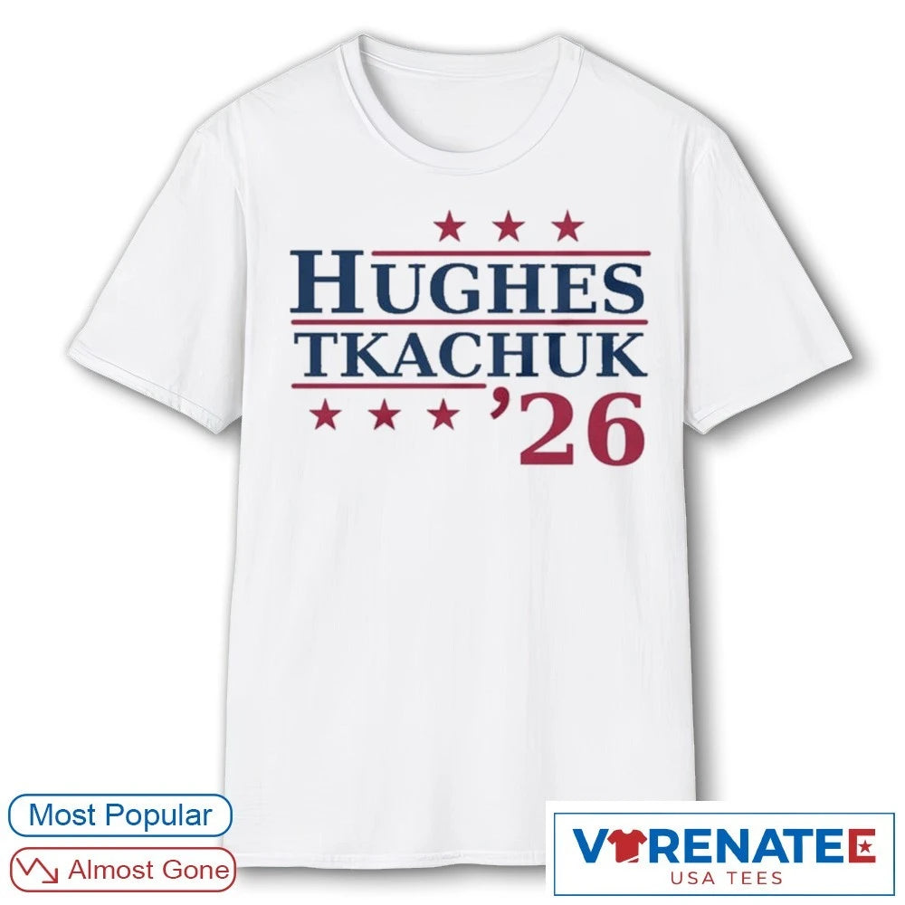 Jack Hughes and Matthew Tkachuk 26′ Gold Medal Campaign shirt