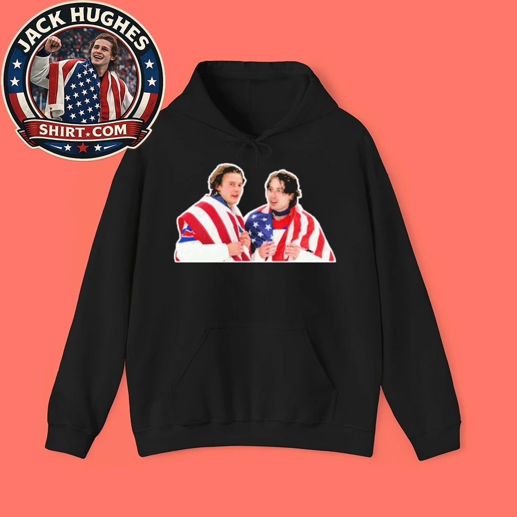 Jack and Quinn Hughes – Team USA Gold Medal T-Shirt