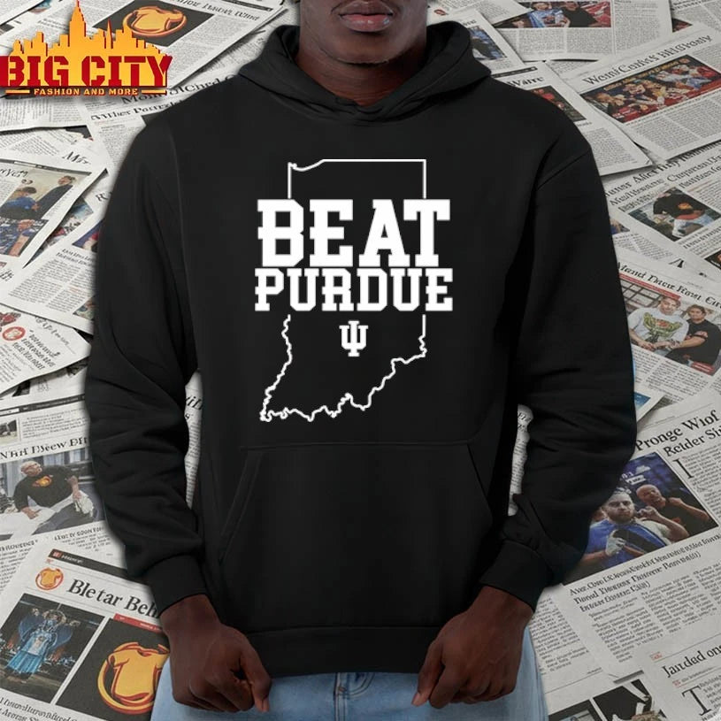 Jacob Mangum-Farrar Wearing Indiana Beat Purdue Map shirt