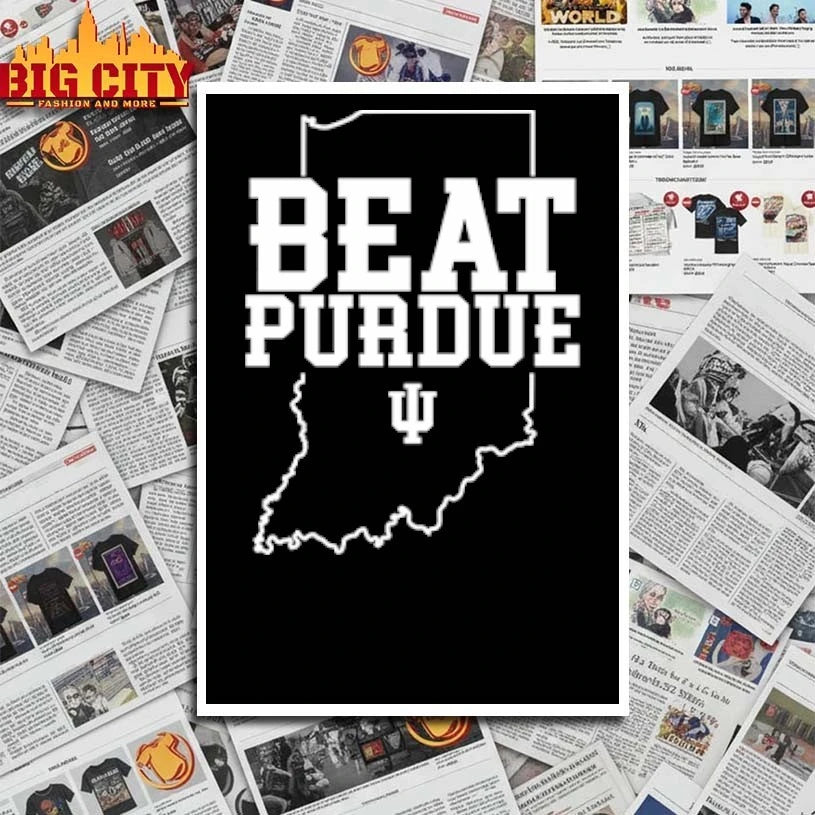 Jacob Mangum-Farrar Wearing Indiana Beat Purdue Map shirt