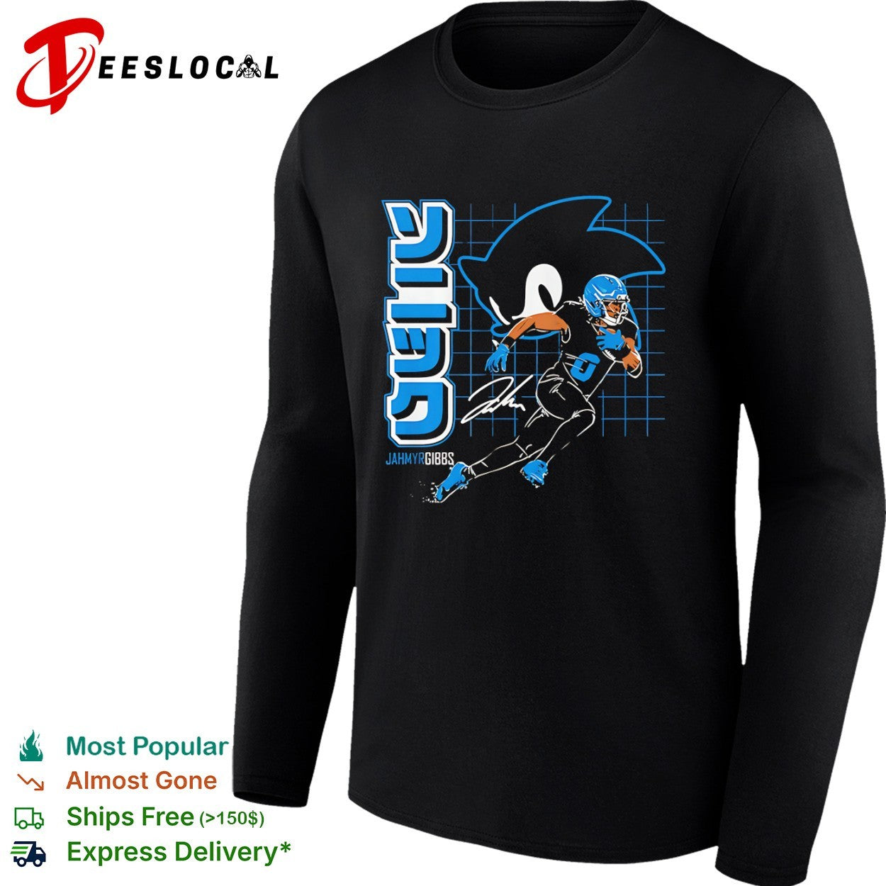Jahmyr Gibbs Detroit Lions NFL the Hedgehog Signature shirt