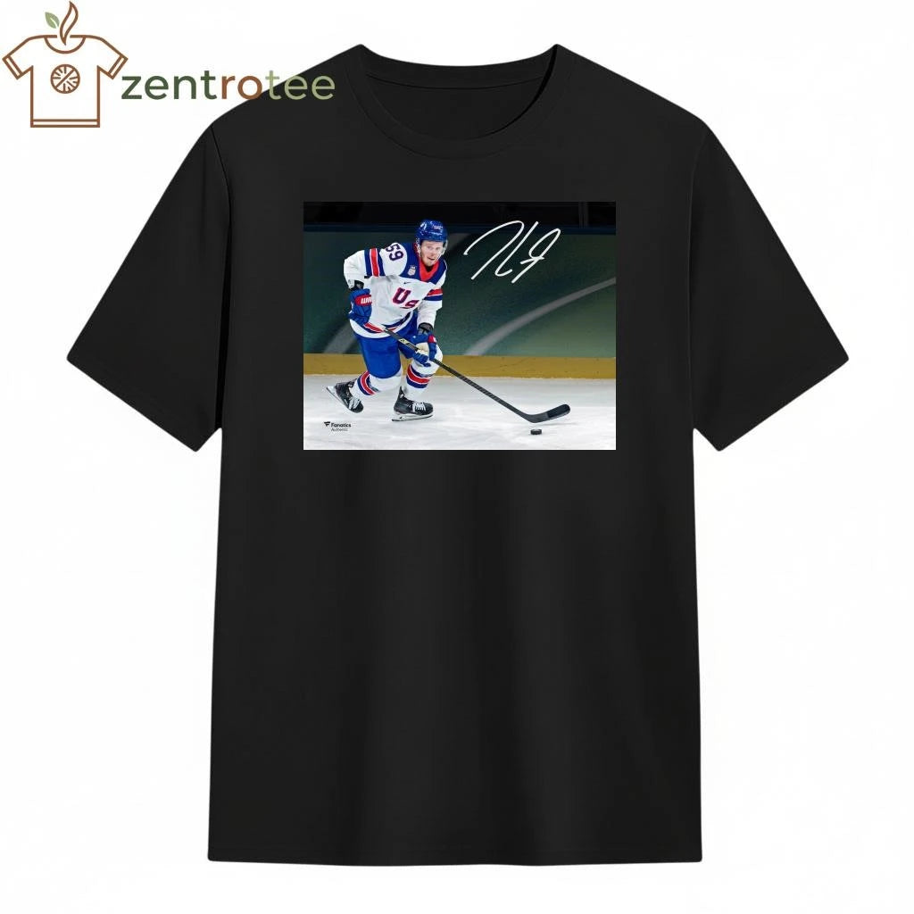 Jake Guentzel Team Usa 2026 Winter Olympics Gold Medal Autographed signature tee