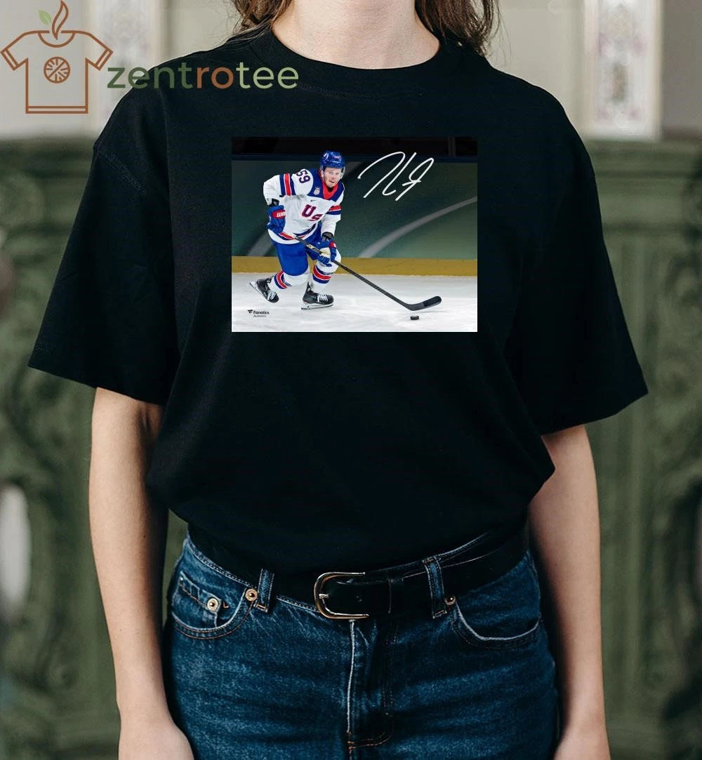 Jake Guentzel Team Usa 2026 Winter Olympics Gold Medal Autographed signature tee