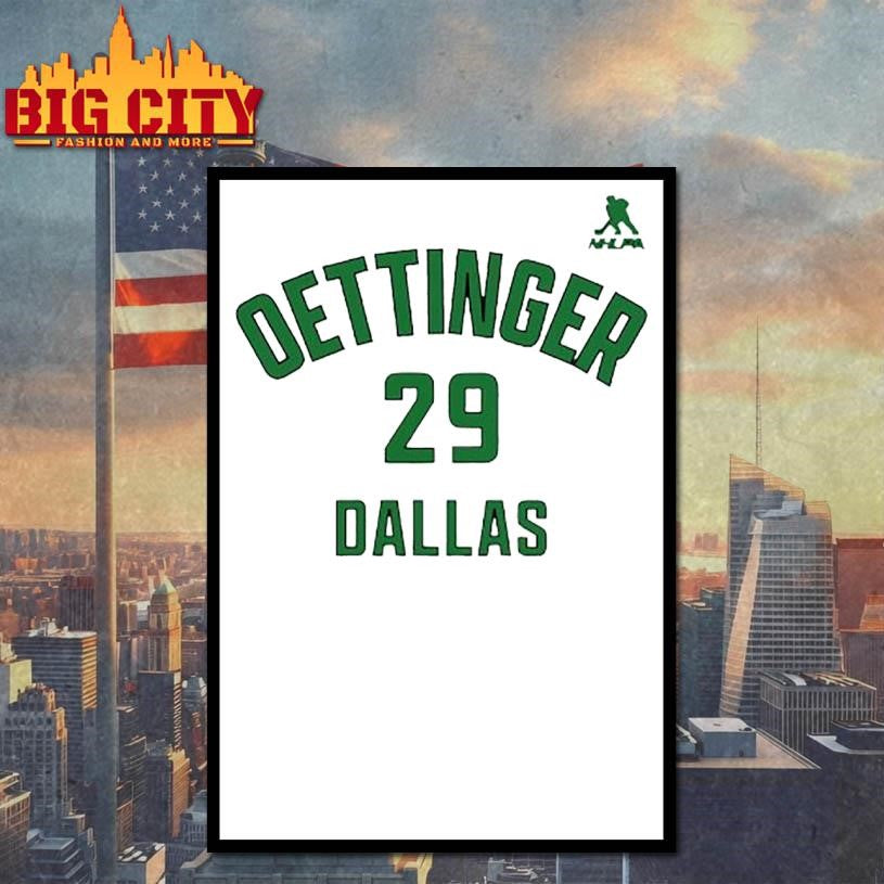Jake Oettinger #29 Dallas Stars Hockey name and number shirt
