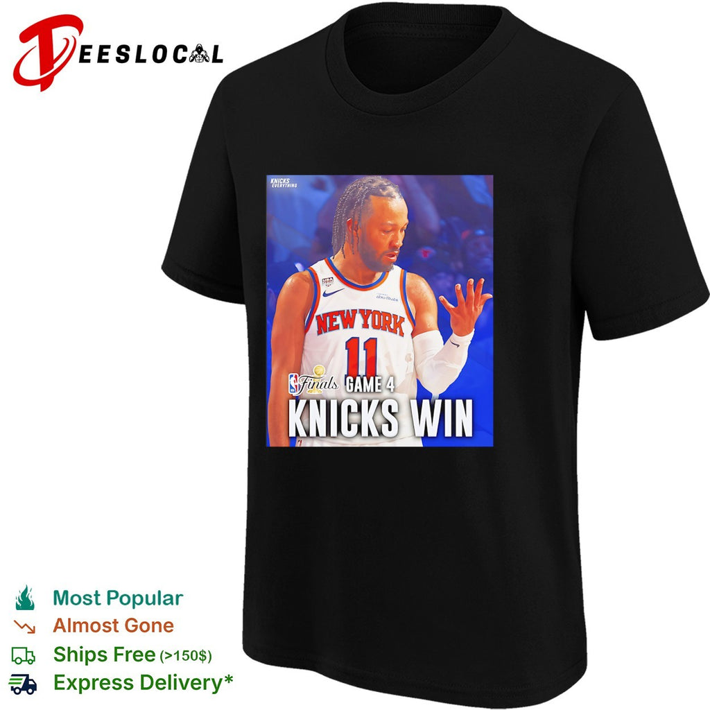 Jalen Brunson 11 New York Knicks Finals Game 4 Knicks Win triumphant photo shirt
