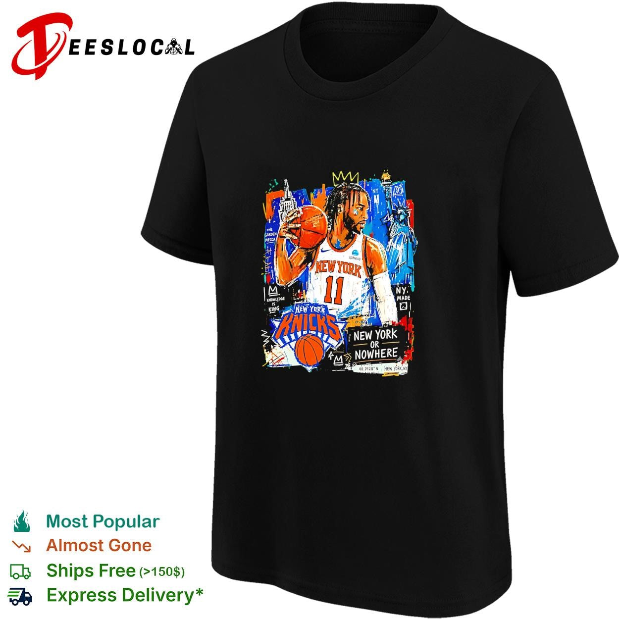 Jalen Brunson 11 New York Knicks to nowhere graffiti street art poster shirt