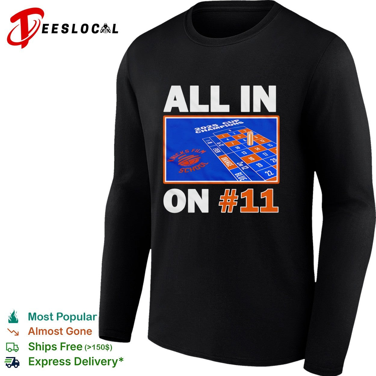 Jalen Brunson All in on 11 New York Knicks NBA 2025 shirt