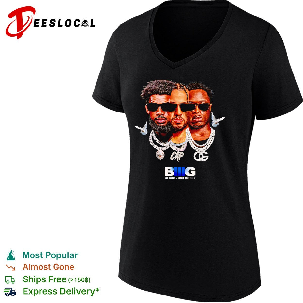 Jalen Brunson Josh Hart Donte DiVincenzo New York Knicks BIG Jay Knicky Bocker Backpages shirt