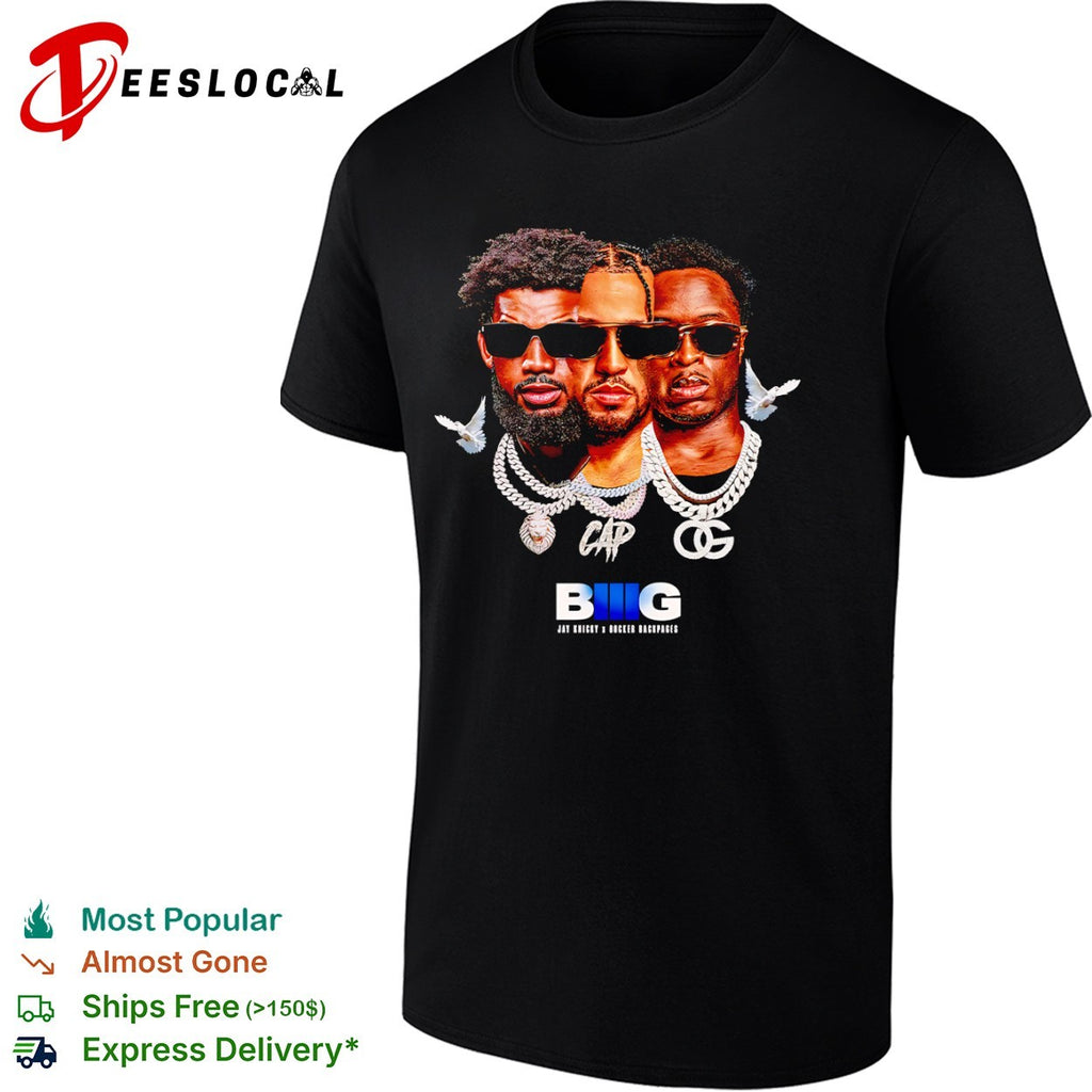Jalen Brunson Josh Hart Donte DiVincenzo New York Knicks BIG Jay Knicky Bocker Backpages shirt