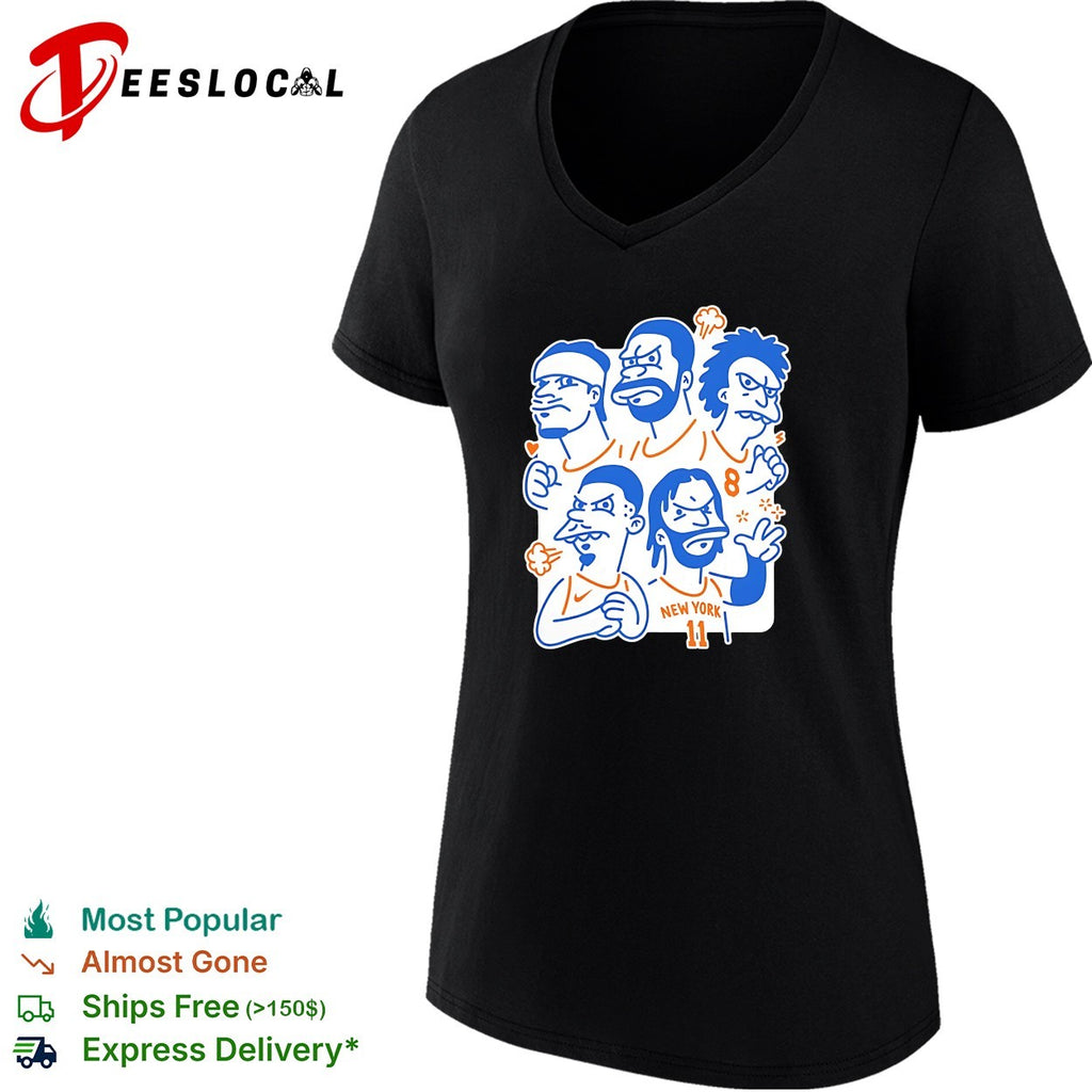 Jalen Brunson Karl Anthony Towns Mikal Bridges New York Knicks Simpsons parody shirt