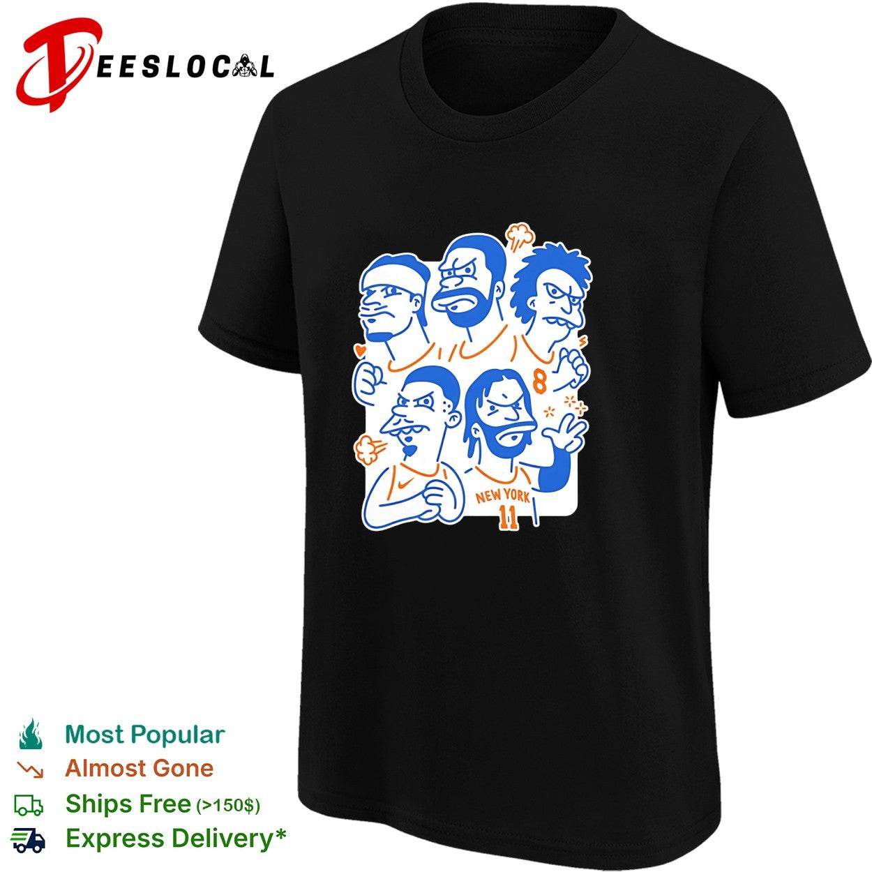 Jalen Brunson Karl Anthony Towns Mikal Bridges New York Knicks Simpsons parody shirt