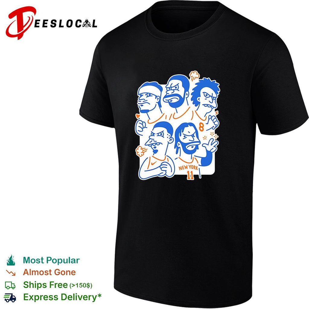 Jalen Brunson Karl Anthony Towns Mikal Bridges New York Knicks Simpsons parody shirt