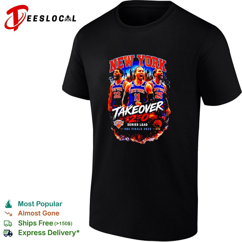 Jalen Brunson Karl Anthony Towns Mikal Bridges New York Knicks Takeover 2 0 Series Lead Finals 2026 shirt