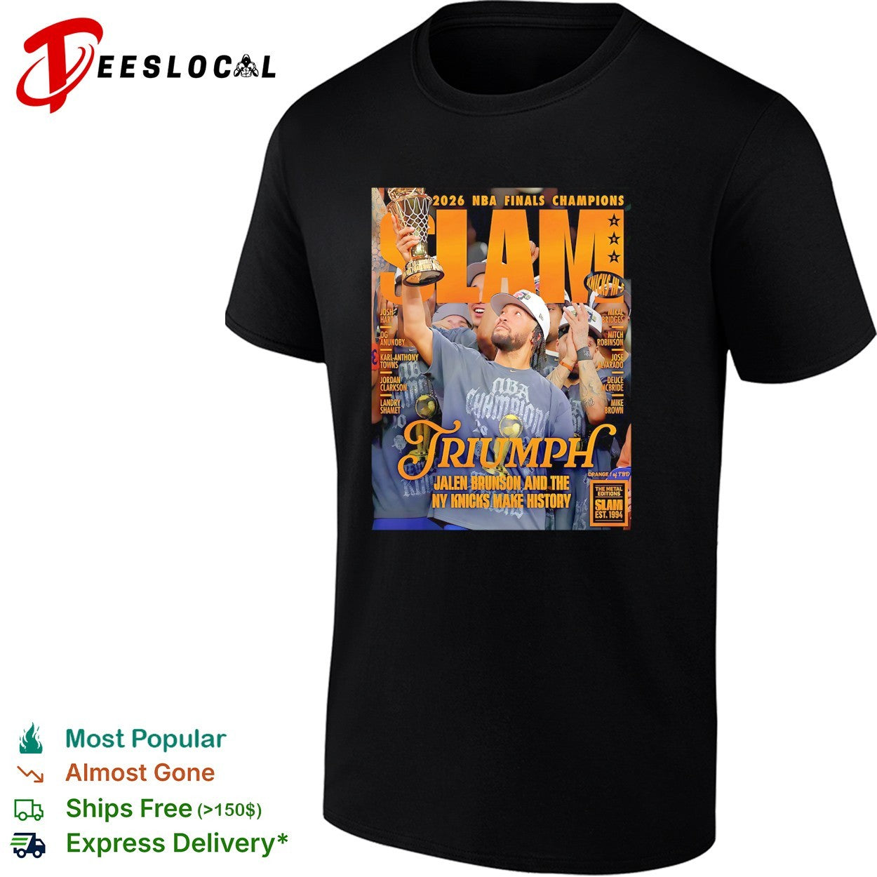 Jalen Brunson Make History The Orange Metal New York Knicks 2026 NBA Champions SLAM 263 Cover Triumph shirt