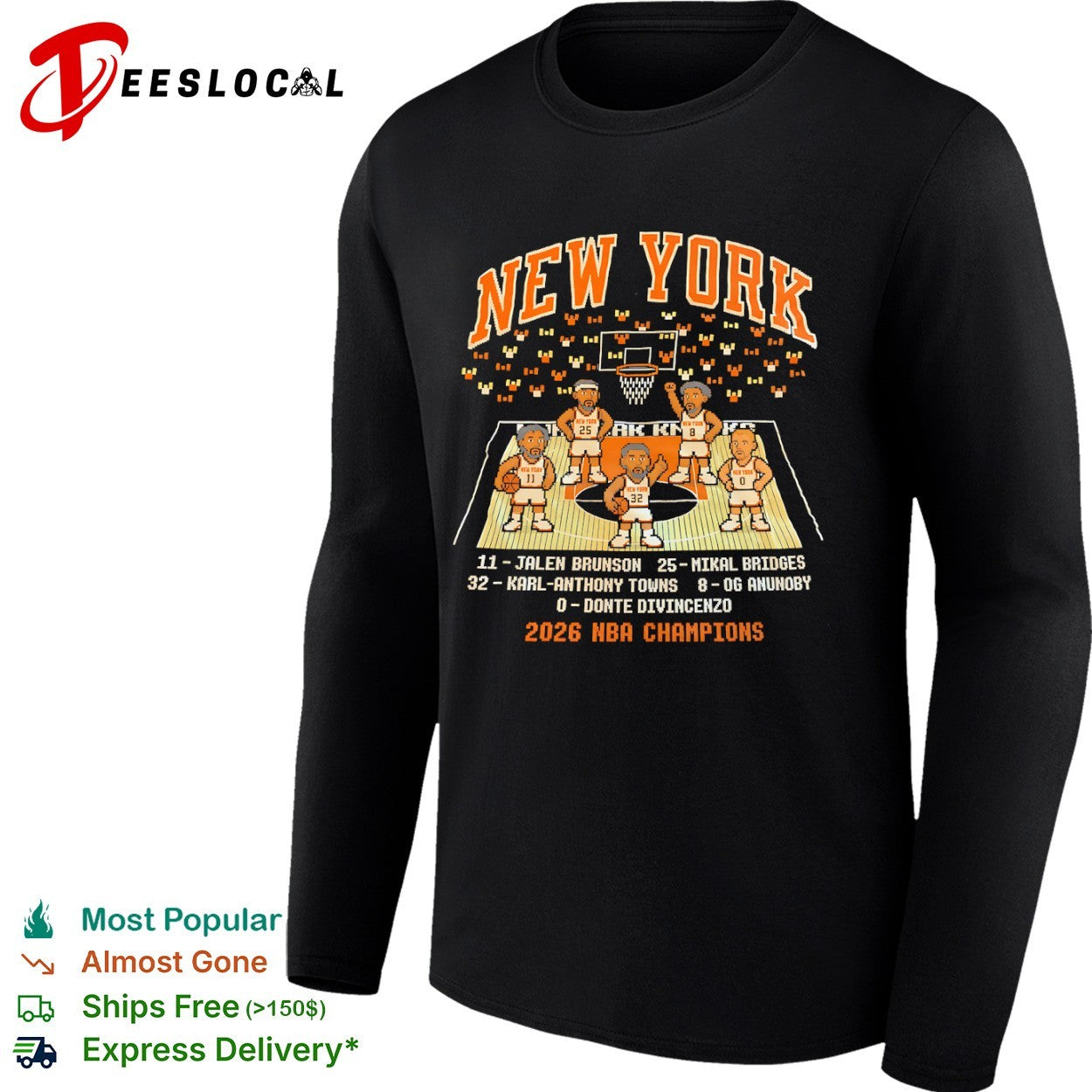 Jalen Brunson Mikal Bridges Karl Anthony Towns OG Anunoby Donte DiVincenzo New York Knicks NBA 2026 shirt