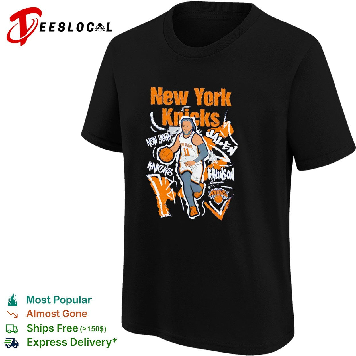 Jalen Brunson New York Knicks 11 dribbling shirt