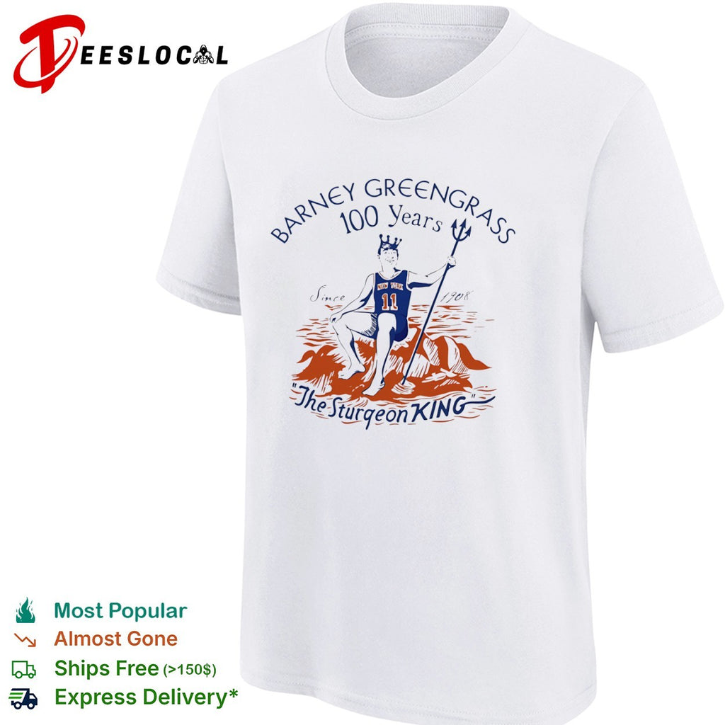 Jalen Brunson New York Knicks Barney Greengrass 100 Years Since 1908 Sturgeon King shirt
