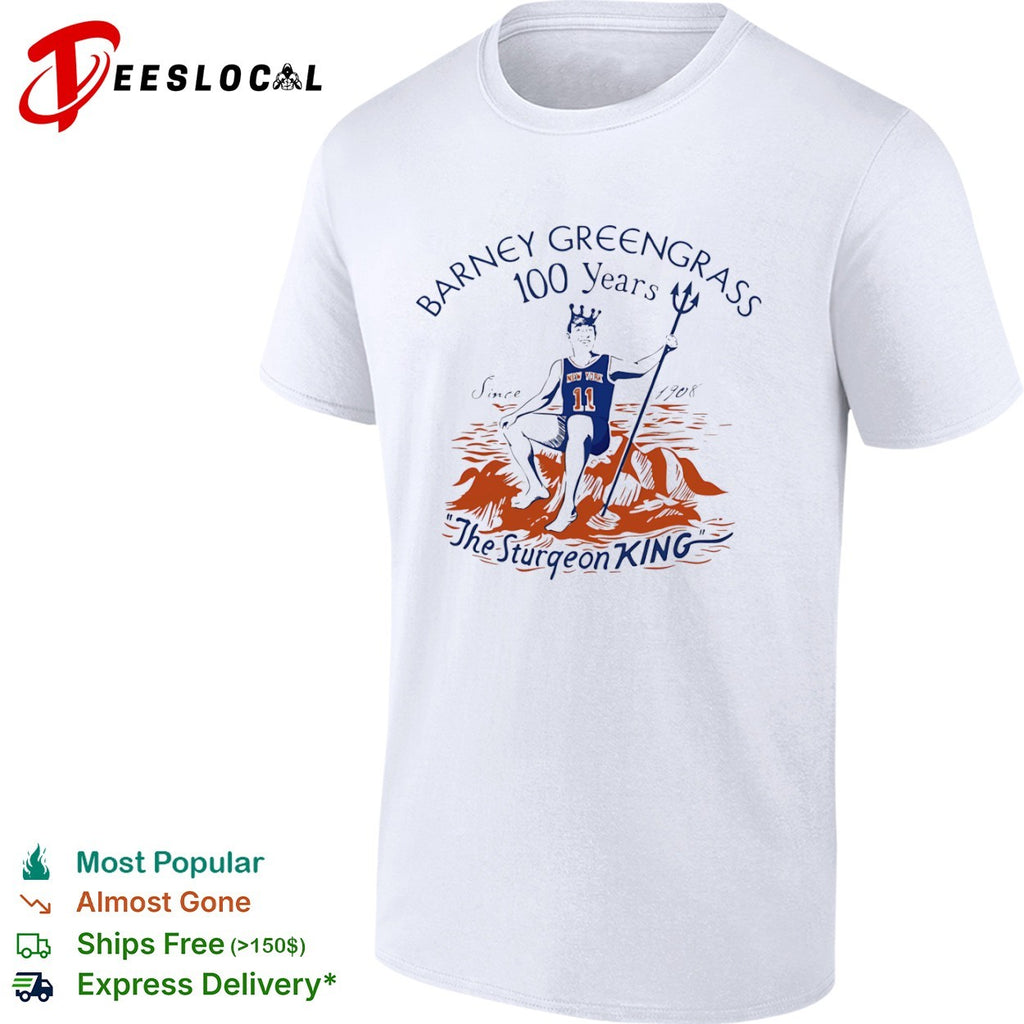 Jalen Brunson New York Knicks Barney Greengrass 100 Years Since 1908 Sturgeon King shirt
