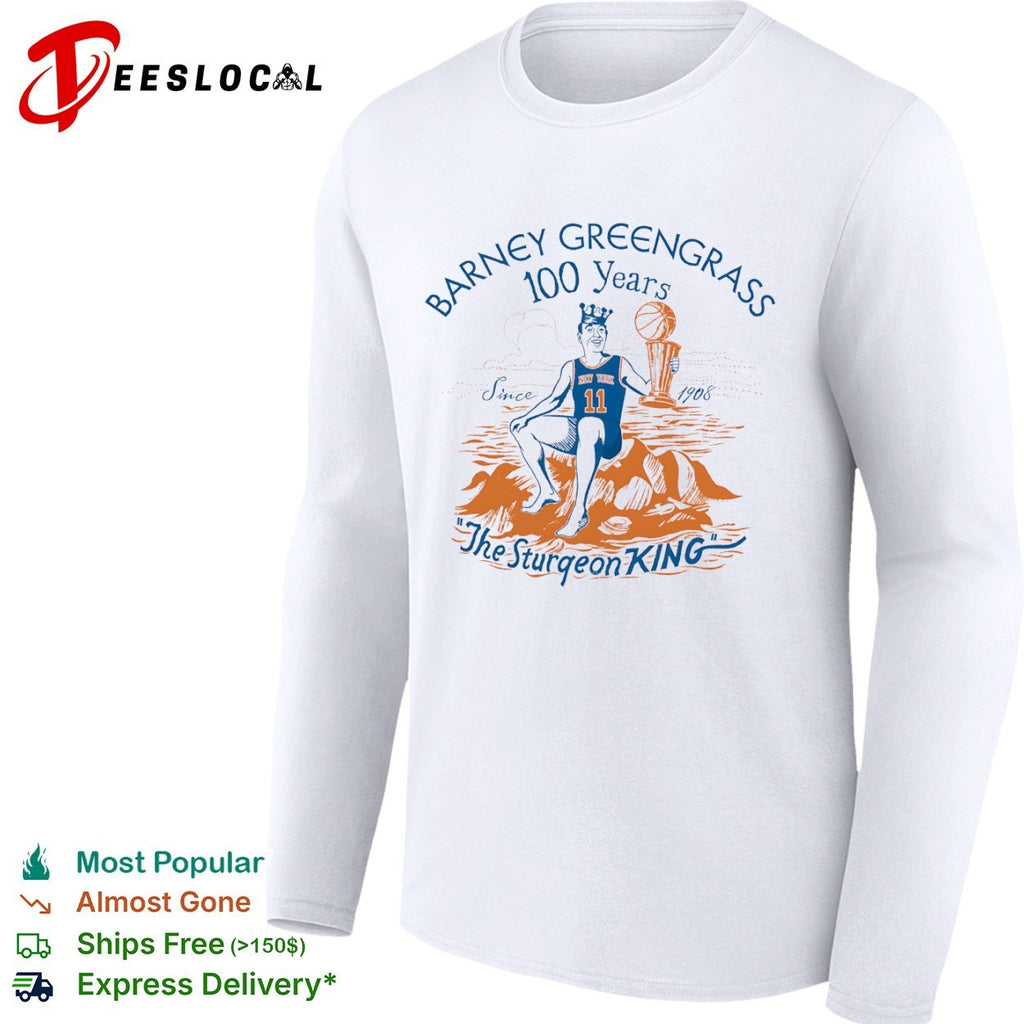 Jalen Brunson New York Knicks NBA Barney Greengrass 100 Years Since 1908 Sturgeon King shirt