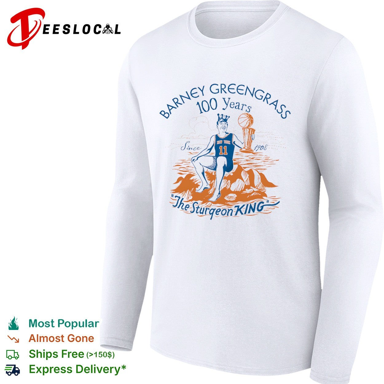 Jalen Brunson New York Knicks NBA Barney Greengrass 100 Years Since 1908 Sturgeon King shirt