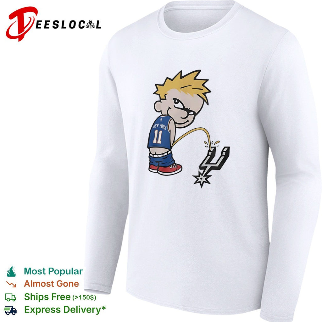 Jalen Brunson New York Knicks NBA Calvin Peeing on San Antonio Spurs shirt