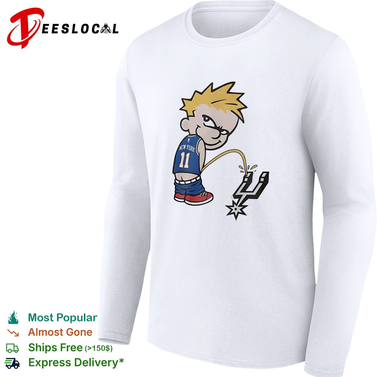 Jalen Brunson New York Knicks NBA Calvin Peeing on San Antonio Spurs shirt