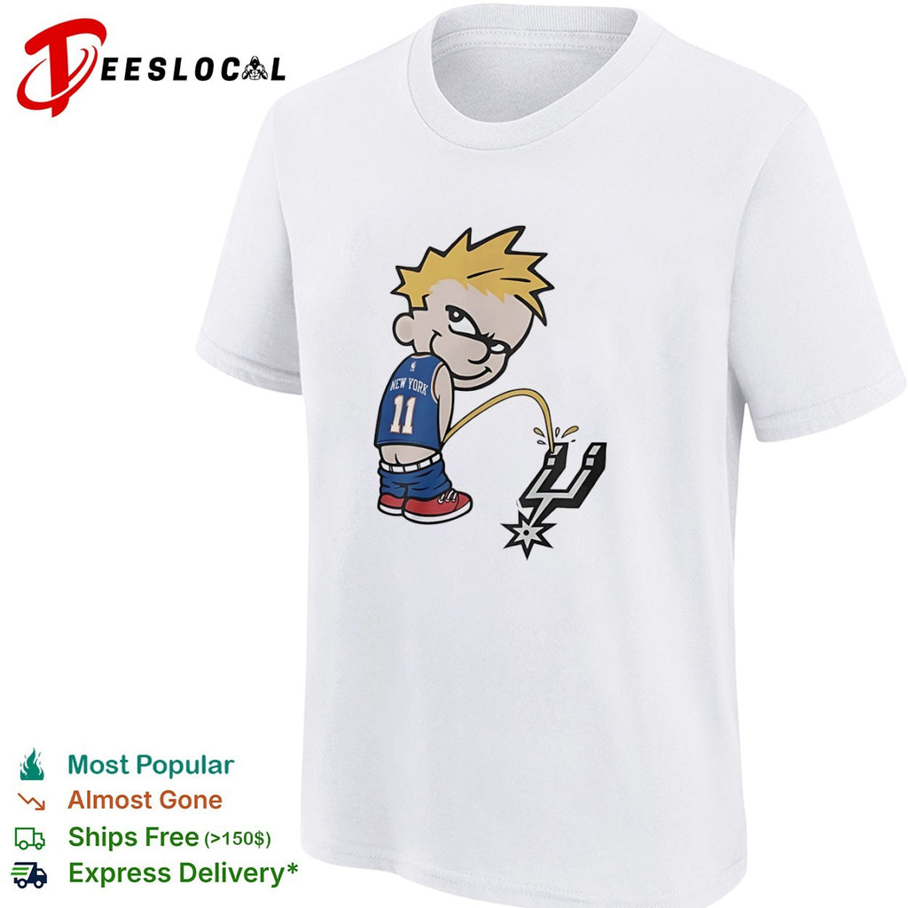 Jalen Brunson New York Knicks NBA Calvin Peeing on San Antonio Spurs shirt