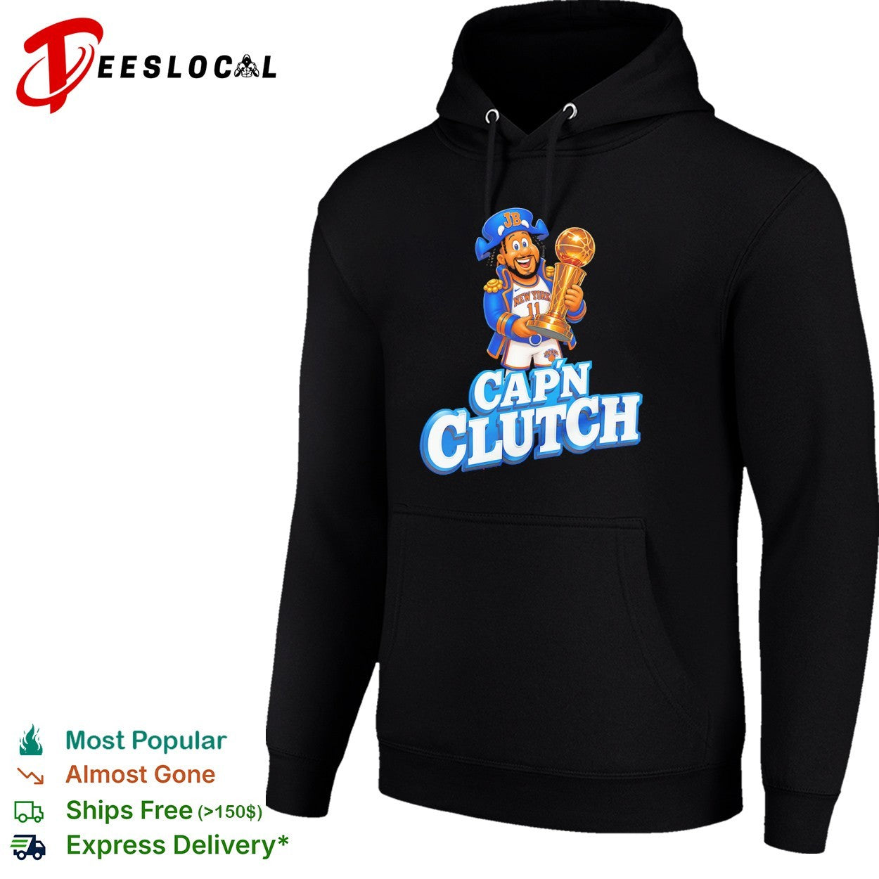 Jalen Brunson New York Knicks NBA Capn Clutch cereal mascot shirt
