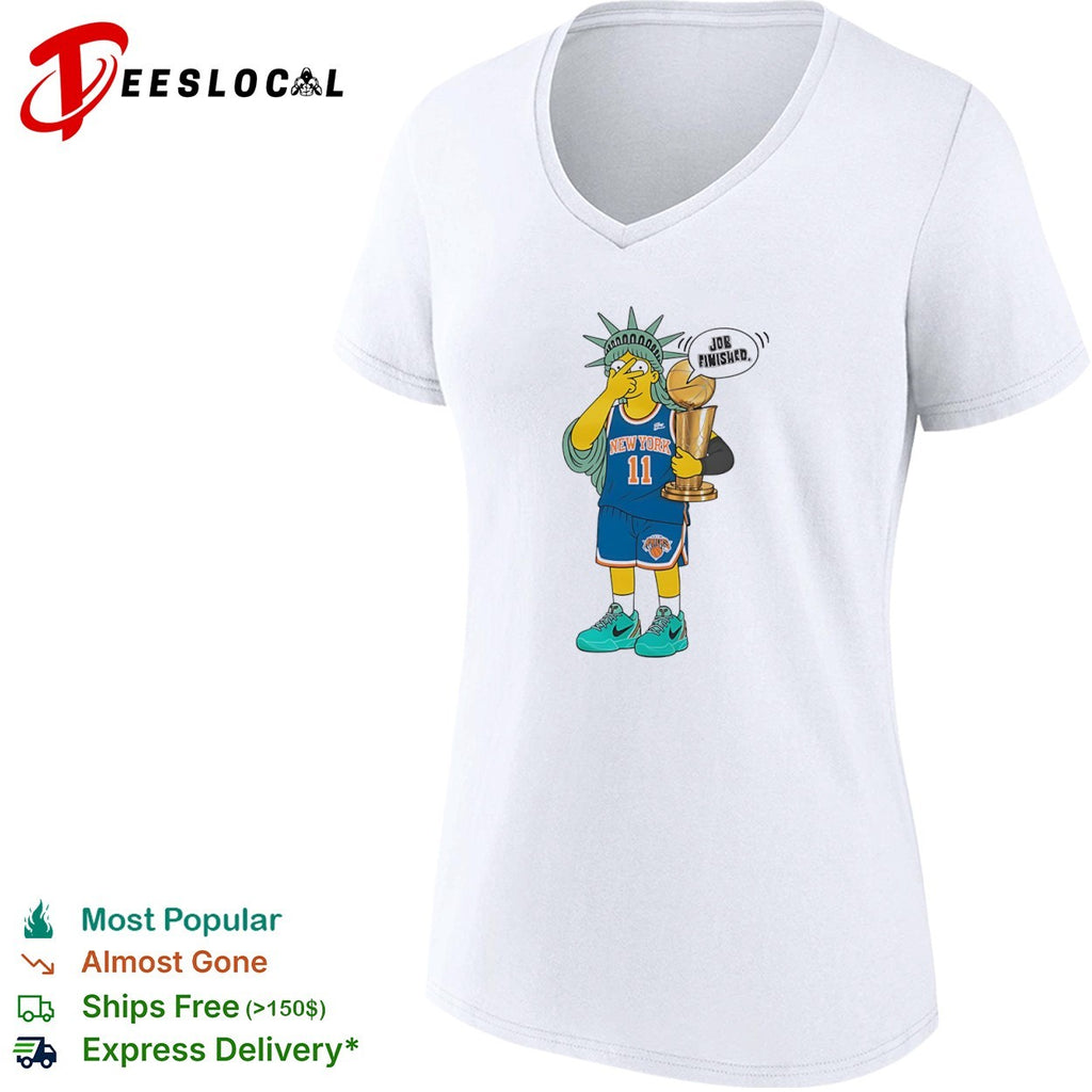 Jalen Brunson New York Knicks NBA Job Finished Statue of Liberty shirt