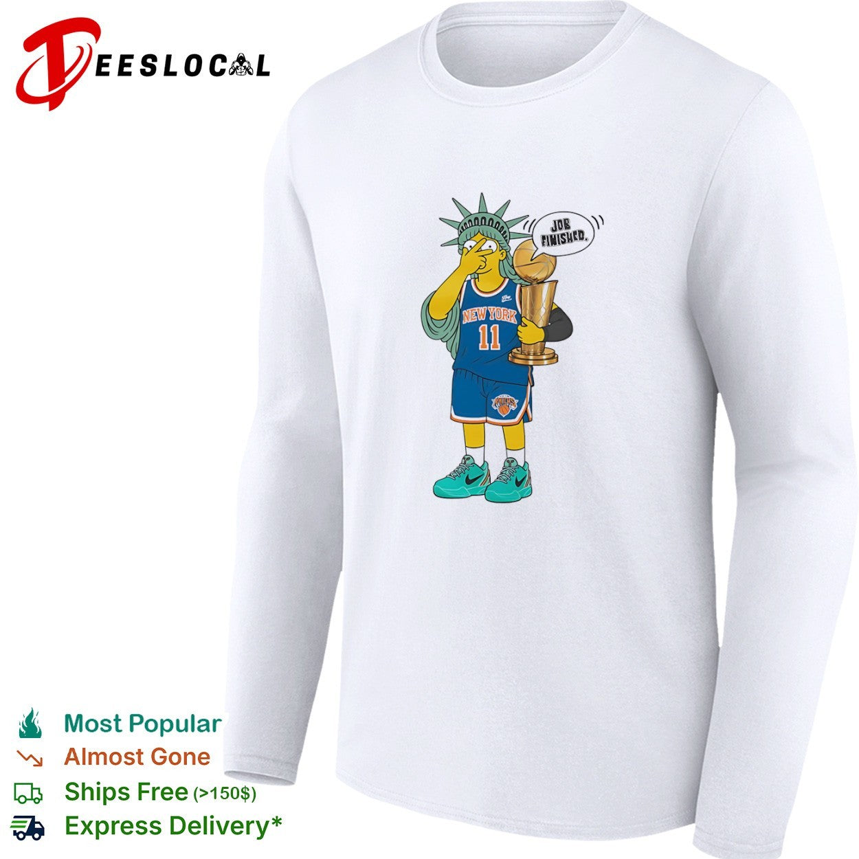 Jalen Brunson New York Knicks NBA Job Finished Statue of Liberty shirt