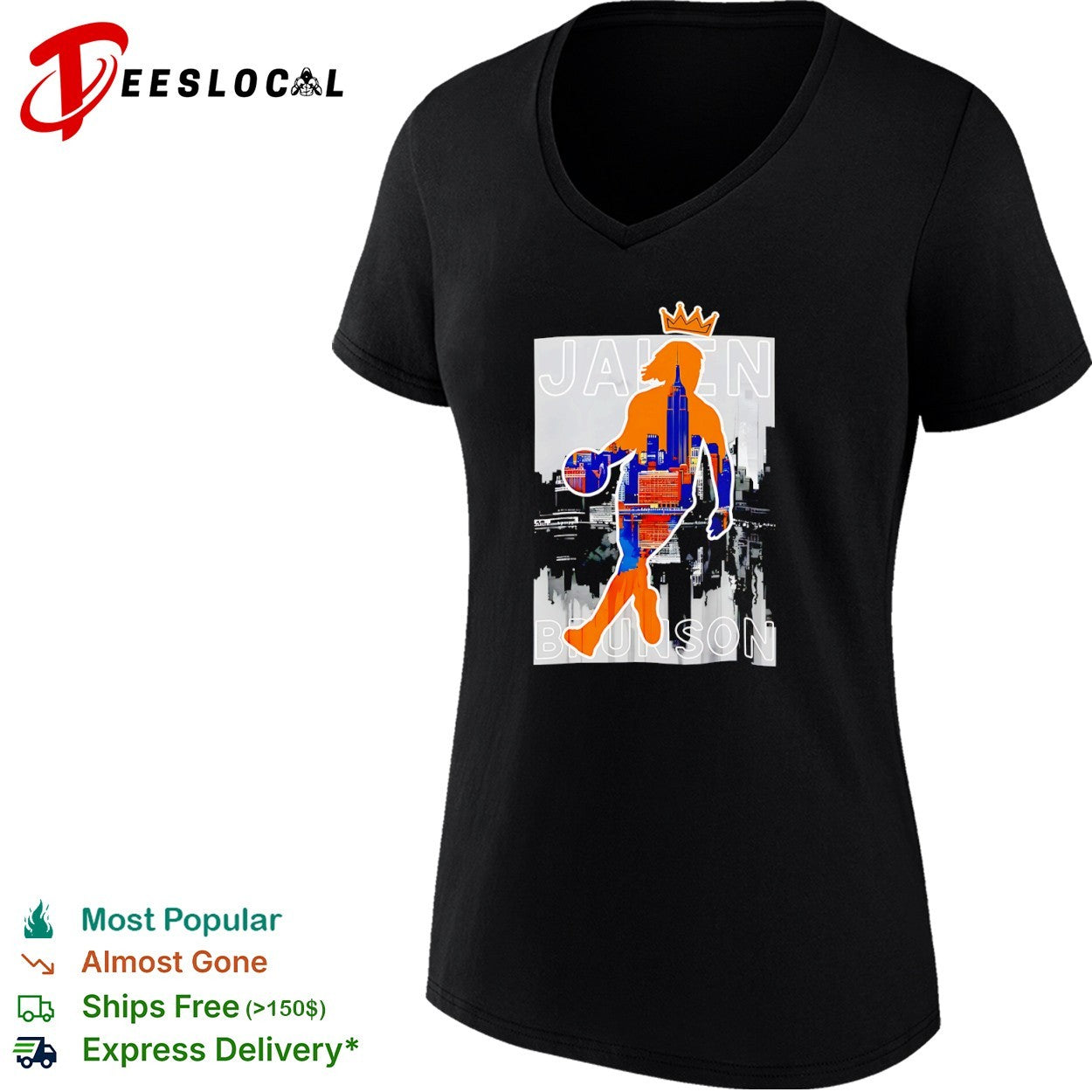 Jalen Brunson New York Knicks NBA Player Basketball Skyline shirt