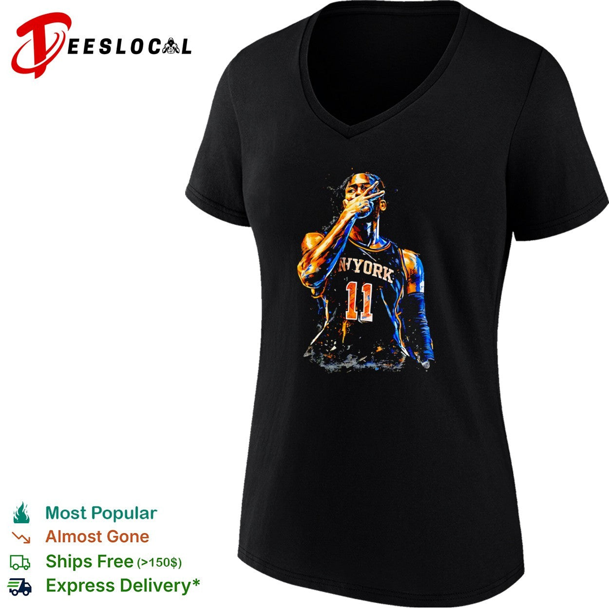 Jalen Brunson New York Knicks NBA basketball star portrait shirt