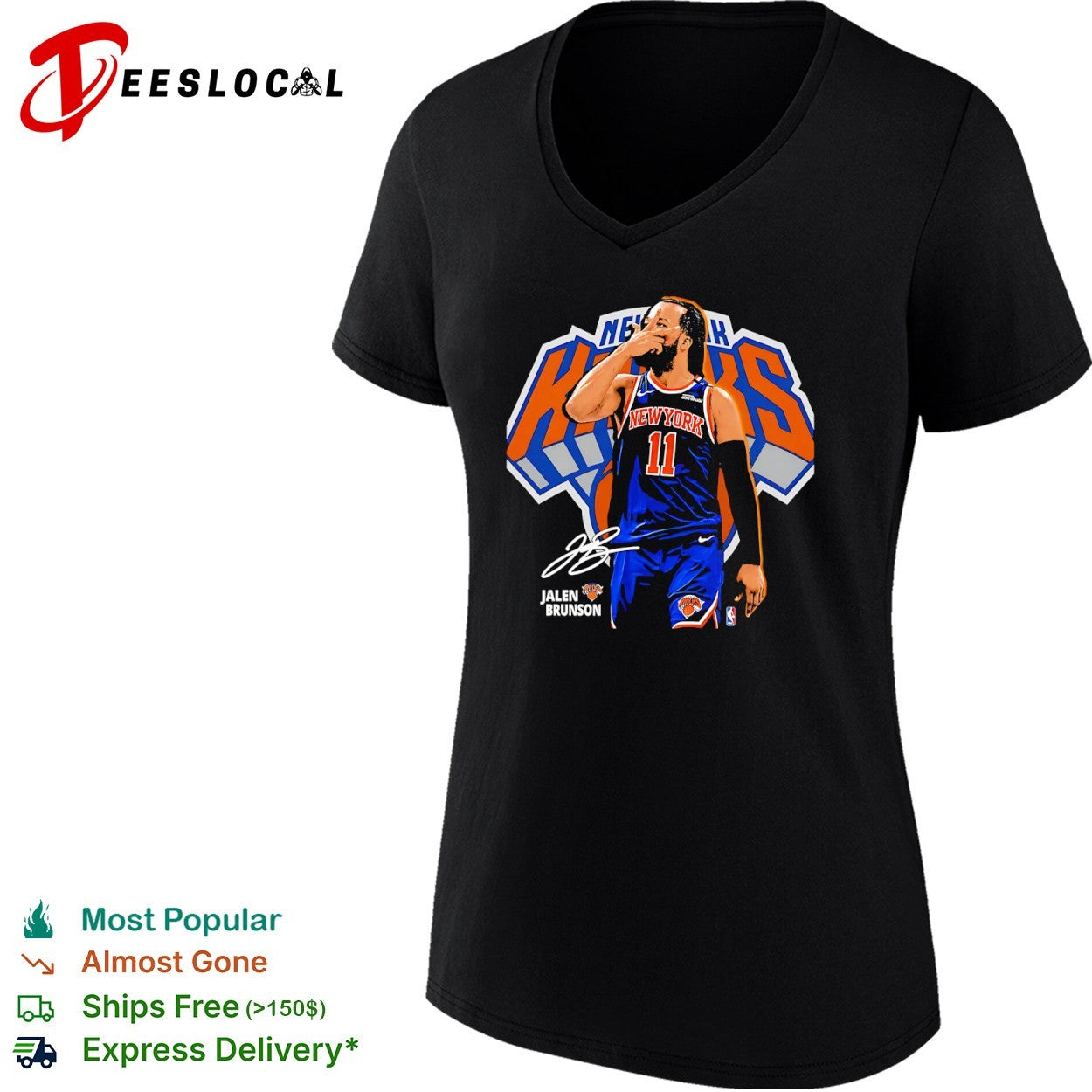 Jalen Brunson New York Knicks NBA logo signatures shirt