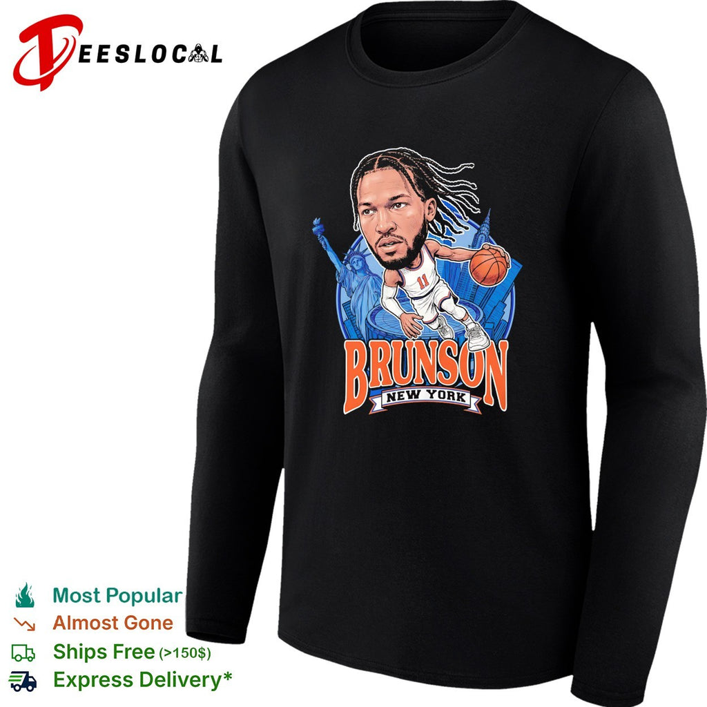 Jalen Brunson New York Knicks player illustration team banner shirt