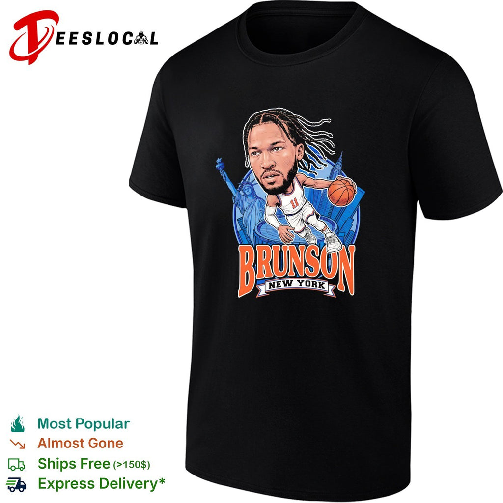 Jalen Brunson New York Knicks player illustration team banner shirt