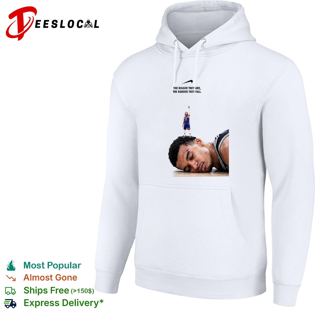 Jalen Brunson New York Knicks the bigger they are the harder they fall Victor Wembanyama shirt