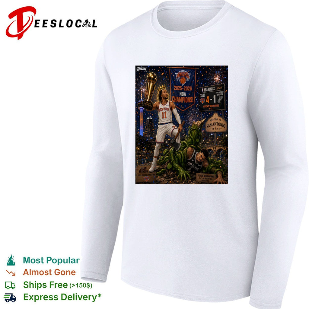 Jalen Brunson New York Knicks vs Victor Wembanyama San Antonio Spurs NBA Champions 2025 2026 shirt