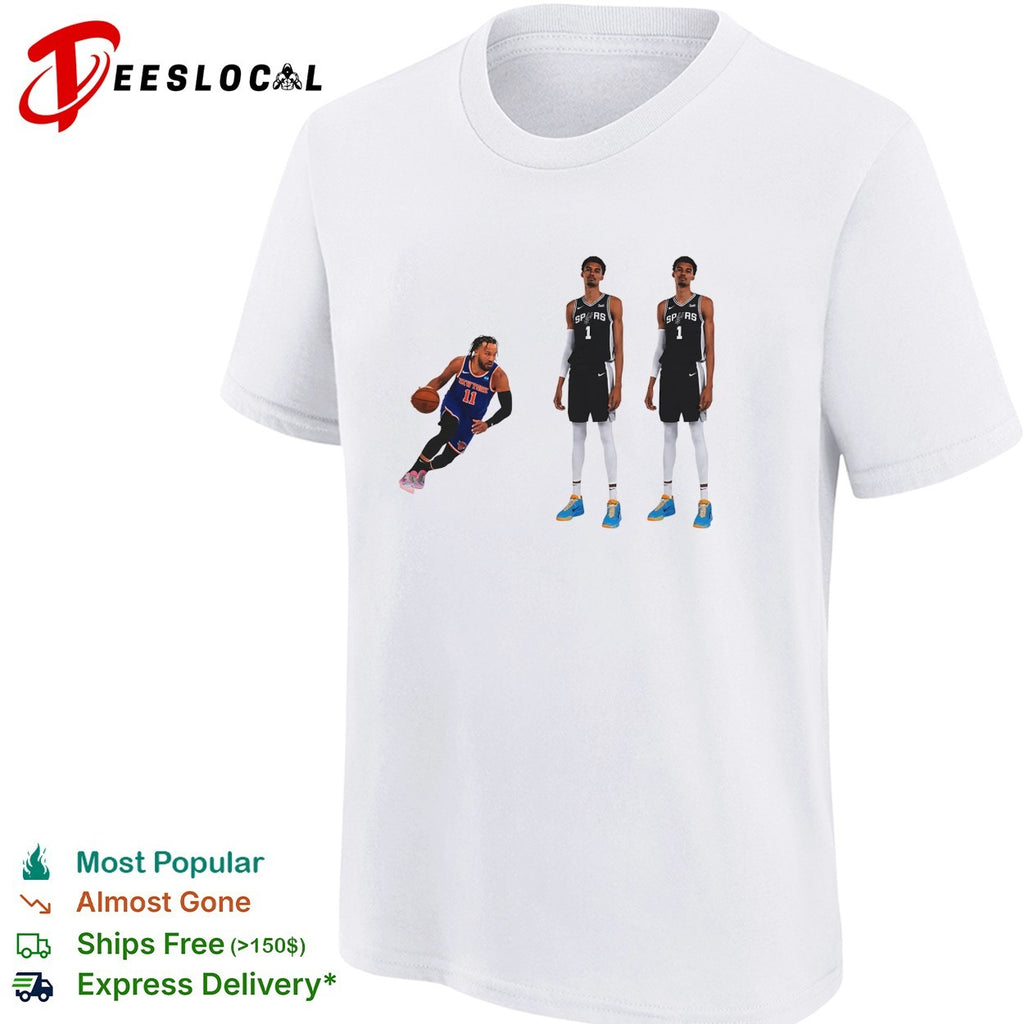 Jalen Brunson New York Knicks vs Victor Wembanyama San Antonio Spurs comparison shirt