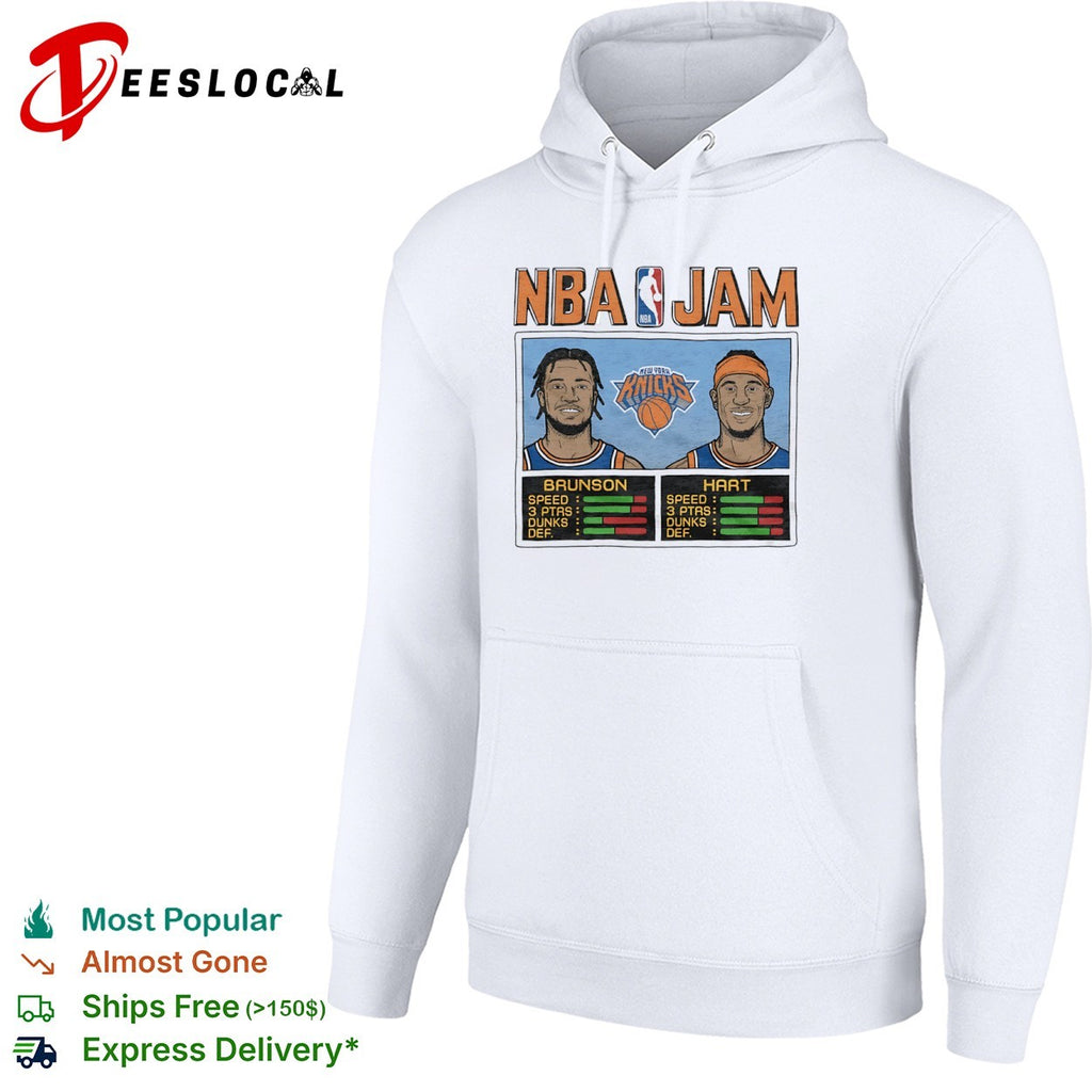 Jalen Brunson and Josh Hart New York Knicks NBA Jam basketball shirt