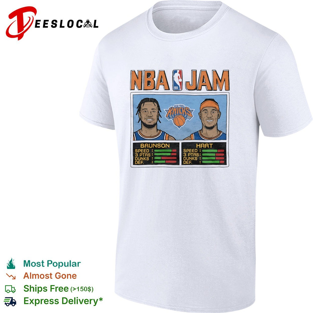 Jalen Brunson and Josh Hart New York Knicks NBA Jam basketball shirt